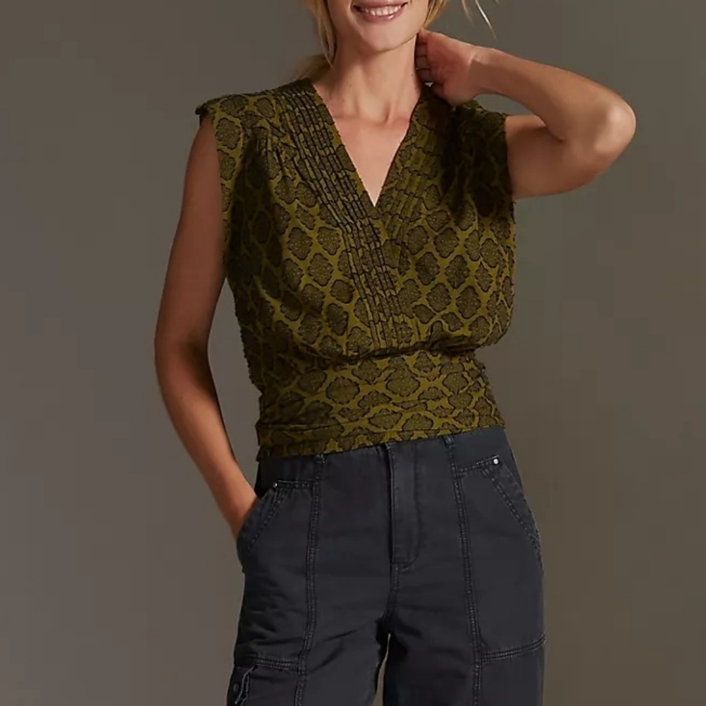 By Anthropologie V-Neck Wrap Top - Picture 2 of 4